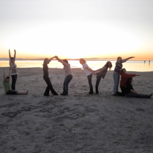 Beach activity at Eva Carlston Academy